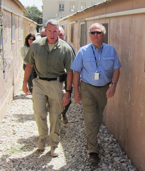 John F. Sopko tours SIGAR quarters at Bagram Airfield. (SIGAR photo)